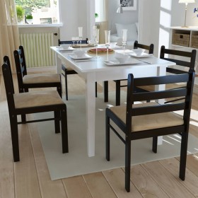 Dining chairs, 6 units, solid wood and brown velvet. by vidaXL, dining chairs - Ref: Foro24-272091, Price: 233,59 €, Discount: %