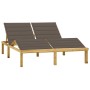 Double sun lounger and gray taupe cushions, impregnated pine wood. by vidaXL, Loungers - Ref: Foro24-3065902, Price: 227,88 €...