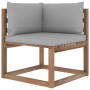 Garden pallet corner sofa with gray cushions by vidaXL, Outdoor sofas - Ref: Foro24-3067237, Price: 79,86 €, Discount: %