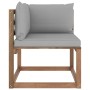 Garden pallet corner sofa with gray cushions by vidaXL, Outdoor sofas - Ref: Foro24-3067237, Price: 79,86 €, Discount: %