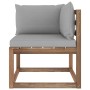 Garden pallet corner sofa with gray cushions by vidaXL, Outdoor sofas - Ref: Foro24-3067237, Price: 79,86 €, Discount: %