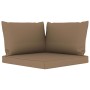 3-Sitzer-Gartensofa aus Paletten mit taupefarbenen Kissen von vidaXL, Gartensets - Ref: Foro24-3067292, Preis: 202,74 €, Raba...