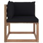 Corner pallet garden sofa with black cushions by vidaXL, Outdoor sofas - Ref: Foro24-3067243, Price: 87,29 €, Discount: %