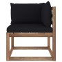 Corner pallet garden sofa with black cushions by vidaXL, Outdoor sofas - Ref: Foro24-3067243, Price: 87,29 €, Discount: %