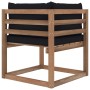 Corner pallet garden sofa with black cushions by vidaXL, Outdoor sofas - Ref: Foro24-3067243, Price: 87,29 €, Discount: %