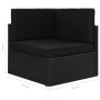 Set de muebles de jardín 6 pzas ratán sintético y cojines negro de vidaXL, Conjuntos de jardín - Ref: Foro24-3067139, Precio:...