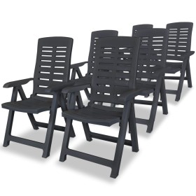 Reclining garden chairs 6 units anthracite gray plastic by vidaXL, Garden chairs - Ref: Foro24-275072, Price: 422,58 €, Disco...