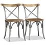 Dining chairs 6 pcs mango wood backrest crossed steel by vidaXL, dining chairs - Ref: Foro24-274909, Price: 819,90 €, Discoun...