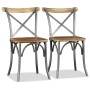 Dining chairs 6 pcs mango wood backrest crossed steel by vidaXL, dining chairs - Ref: Foro24-274909, Price: 819,90 €, Discoun...