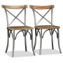 Dining chairs 6 pcs mango wood backrest crossed steel by vidaXL, dining chairs - Ref: Foro24-274909, Price: 819,90 €, Discoun...