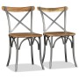 Dining chairs 6 pcs mango wood backrest crossed steel by vidaXL, dining chairs - Ref: Foro24-274909, Price: 819,90 €, Discoun...