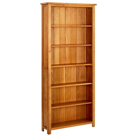 vidaX Solid Oak Wood 6-Level Shelving Unit 80x22.5x180 cm by vidaXL, Bookcases and shelves - Ref: Foro24-244470, Price: 217,9...