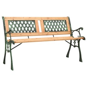 Banco de jardín hierro fundido y madera de abeto maciza 122 cm de vidaXL, Bancos de jardín - Ref: Foro24-312033, Precio: 81,0...