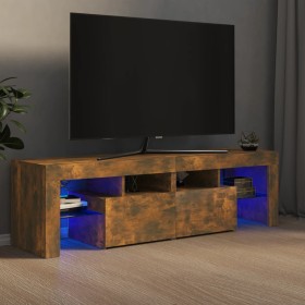 Mueble de TV con luces LED color roble ahumado 140x36,5x40 cm de vidaXL, Muebles TV - Ref: Foro24-822641, Precio: 106,02 €, D...