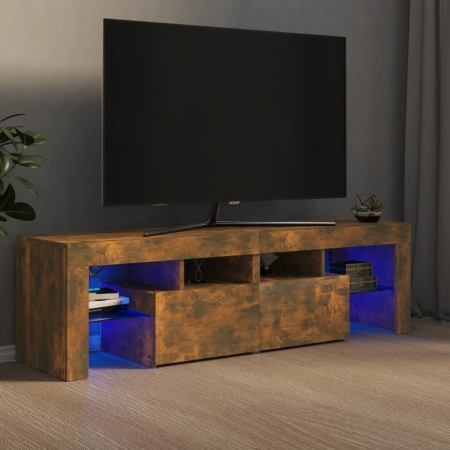 TV-Schrank mit LED-Leuchten, Farbe Eiche geräuchert, 140 x 36,5 x 40 cm von vidaXL, TV-Möbel - Ref: Foro24-822641, Preis: 106...