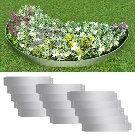 Cercas para césped 15 piezas acero galvanizado 100x20cm de vidaXL, Ribetes y bordes para jardín - Ref: Foro24-274903, Precio:...