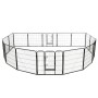 Dog pen 16 steel panels 80x80 cm black by vidaXL, Dog kennels and fences - Ref: Foro24-275491, Price: 574,99 €, Discount: %