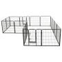 Dog pen 16 steel panels 80x80 cm black by vidaXL, Dog kennels and fences - Ref: Foro24-275491, Price: 574,99 €, Discount: %