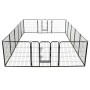 Dog pen 16 steel panels 80x80 cm black by vidaXL, Dog kennels and fences - Ref: Foro24-275491, Price: 574,99 €, Discount: %