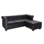 Chesterfield L-förmiges Sofa aus schwarzem Kunstleder von vidaXL, Sofas - Ref: Foro24-275224, Preis: 686,51 €, Rabatt: %