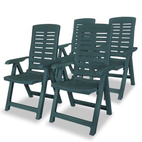 Reclining garden chairs, 4 units, green plastic by vidaXL, Garden chairs - Ref: Foro24-275069, Price: 325,99 €, Discount: %