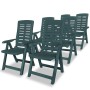 Reclining garden chairs 6 units green plastic by vidaXL, Garden chairs - Ref: Foro24-275070, Price: 486,27 €, Discount: %