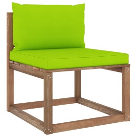 Zentrales Gartensofa aus Paletten mit lindgrünen Kissen von vidaXL, Outdoor-Sofas - Ref: Foro24-3067259, Preis: 63,99 €, Raba...