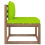 Central garden sofa made of pallets with lime green cushions by vidaXL, Outdoor sofas - Ref: Foro24-3067259, Price: 63,17 €, ...