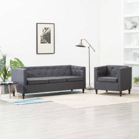 Chesterfield sofa set 2 pieces upholstered in dark gray fabric by vidaXL, Sofas - Ref: Foro24-275633, Price: 579,01 €, Discou...