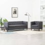 Chesterfield-Sofagarnitur, 2-teilig, gepolstert mit dunkelgrauem Stoff von vidaXL, Sofas - Ref: Foro24-275633, Preis: 579,01 ...