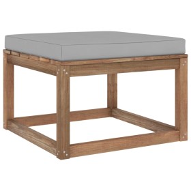 Garden stool footrest with gray cushion by vidaXL, Modular outdoor sofas - Ref: Foro24-3067261, Price: 66,99 €, Discount: %