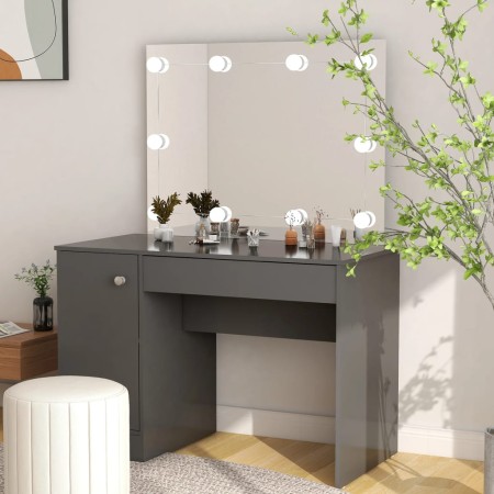 Makeup dressing table with LED lights gray MDF 110x55x145 cm by vidaXL, Bedroom Dressers - Ref: Foro24-331550, Price: 272,79 ...