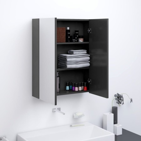 Gray MDF bathroom mirror cabinet 60x15x75 cm by vidaXL, bathroom vanities - Ref: Foro24-331527, Price: 88,99 €, Discount: %