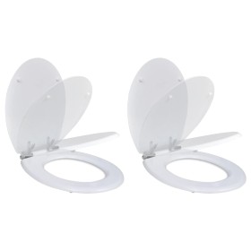 Toilet Seats with Soft Close Lids 2 Pcs White MDF by vidaXL, Toilet and bidet seats - Ref: Foro24-275885, Price: 74,27 €, Dis...