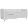 Set de sofás de 2 y 3 plazas y sillón de cuero artificial blanco de vidaXL, Sofás - Ref: Foro24-272181, Precio: 797,39 €, Des...