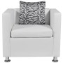 Set de sofás de 2 y 3 plazas y sillón de cuero artificial blanco de vidaXL, Sofás - Ref: Foro24-272181, Precio: 797,39 €, Des...