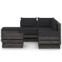 Garden furniture 6 pieces with gray impregnated wood cushions by vidaXL, Garden sets - Ref: Foro24-3068271, Price: 511,99 €, ...