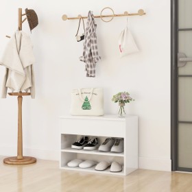 Glossy white plywood shoe bench 60x30x45cm by vidaXL, Shoe racks and shoe organizers - Ref: Foro24-808744, Price: 46,71 €, Di...