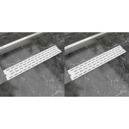 Linear shower drain 2 units line 630x140 mm stainless steel by vidaXL, Drains - Ref: Foro24-275954, Price: 84,77 €, Discount: %