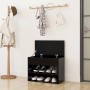 Banco zapatero de madera de ingeniería negro 60x30x45 cm de vidaXL, Zapateros y organizadores de calzado - Ref: Foro24-808739...