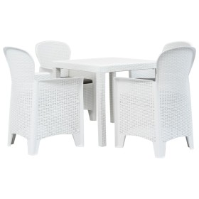 Garden table and chairs 5 pieces white plastic rattan look by vidaXL, Garden sets - Ref: Foro24-276108, Price: 489,98 €, Disc...