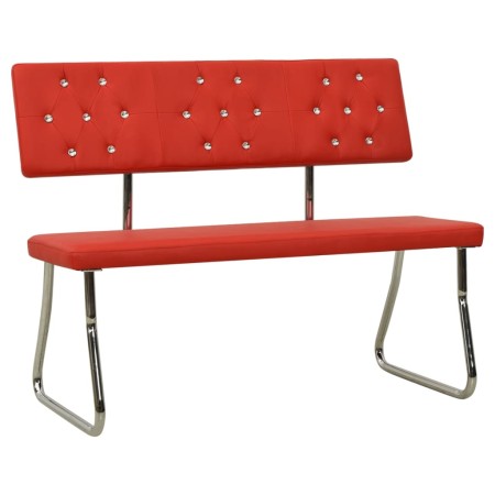 Banco de cuero sintético rojo 110 cm de vidaXL, Bancos de comedor y cocina - Ref: Foro24-325860, Precio: 134,84 €, Descuento: %