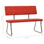 Banco de cuero sintético rojo 110 cm de vidaXL, Bancos de comedor y cocina - Ref: Foro24-325860, Precio: 134,84 €, Descuento: %