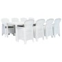 9-piece plastic garden dining table with white rattan look by vidaXL, Garden sets - Ref: Foro24-276134, Price: 993,94 €, Disc...