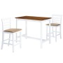 Set mesa y sillas de bar 3 piezas madera maciza marrón y blanco de vidaXL, muebles para cocinas y comedores - Ref: Foro24-275...