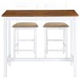 Set mesa y sillas de bar 3 piezas madera maciza marrón y blanco de vidaXL, muebles para cocinas y comedores - Ref: Foro24-275...