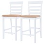 Set mesa y sillas de bar 3 piezas madera maciza marrón y blanco de vidaXL, muebles para cocinas y comedores - Ref: Foro24-275...