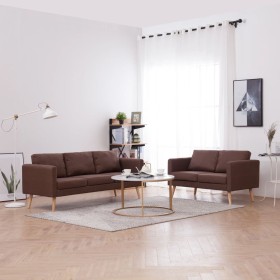 2-piece sofa set brown fabric by vidaXL, Sofas - Ref: Foro24-276852, Price: 608,99 €, Discount: %