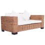 2-Sitzer-Gartensofa aus natürlichem Rattan von vidaXL, Outdoor-Sofas - Ref: Foro24-276350, Preis: 543,27 €, Rabatt: %