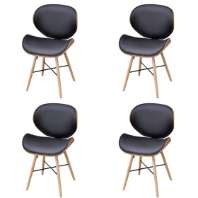 Dining chairs, set of 4, synthetic leather and curved wood. by vidaXL, dining chairs - Ref: Foro24-271948, Price: 322,82 €, D...